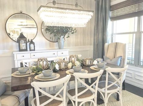 20 Gorgeous Farmhouse Dining Room Inspirations - Chaylor & Mads Dining Room Formal, Farmhouse Dining Set, Upholstered Dining Bench, Farmhouse Dining Rooms Decor, Modern Farmhouse Dining Room, Gorgeous Farmhouse, House Dining Room, Dining Room Remodel, Modern Farmhouse Dining