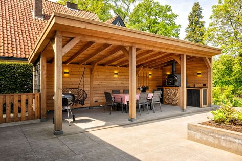 Wood Store, Outdoor Play Area, Architectural House Plans, Outdoor Deck, Backyard Patio Designs, Back Patio, Home Reno, Pool House, Garden Room