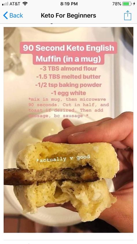 Keto English Muffin, Corn Allergy, Allergy Recipes, Muffin In A Mug, Keto Snack, In A Mug, Low Carb Bread, English Muffin, Low Carb Breakfast