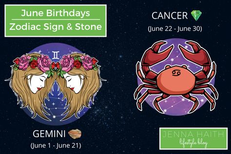 Do you have a June birthday? Learn what the Zodiac Sign and Zodiac Stone are for every day in June. June 30 Zodiac, June Magick, June Zodiac Sign, June Zodiac, Find Your Zodiac Sign, Gemini Birthstone, Gemini Symbol, Birthstones By Month, Zodiac Stones