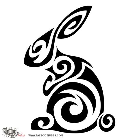 White Rabbit Tattoo, Arte Viking, Rabbit Tattoo, Sagittarius Tattoo, Bunny Tattoos, Marquesan Tattoos, Rabbit Tattoos, Stencil Patterns, Year Of The Rabbit