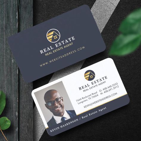 Real Estate Business Card Design, Real Estate Agent Business Cards, Minimal Layout, Real Estate Business Card, Estate House, Photo Business Cards, Photo Layout, Qr Code Business Card, Premium Business Cards