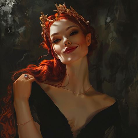 Nerdy Book Art (@nerdy_book_art) • Photos et vidéos Instagram Red Orange Hair, Redhead Art, Painting Of A Woman, Red Hair Woman, Long Red Hair, Dungeons And Dragons Characters, Fairytale Art, Asian Hair, Long Red