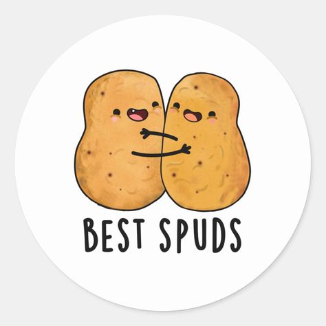 Best Spuds Funny Best Buddies Potato Pun features a cute pair of best buddy potatos. Perfect pun gift for family and friends who love cute besties potato puns. Potato Painted Rock, Potato Rock Painting, Potato Drawing Cute, Potato Quotes, Positive Doodles, Potato Drawing, Potato Art, Potato Party, Potato Puns