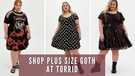 Goth Plus Size Fashion, Plus Size Goth Clothes, Gothic Plus Size, Goth Dresses, Goth Plus Size, Plus Size Goth, Plus Size Stores, Button Ups, Goth Clothing