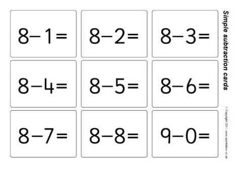 Simple Subtraction Flash Cards – Numbers to 20 (SB5663) - SparkleBox Simple Subtraction, Addition Flashcards, Number Sentences, Numbers To 20, Subtraction Kindergarten, Montessori Printables, Math Subtraction, Teen Numbers, Math Interactive