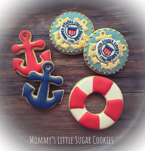 Coast guard Coast guard cookies Cookies Cookie ideas for coast guard Coast guard retirement Coast guard retirement party ideas  Coast guard retirement party cookie favors Cookie favors Party favors US coast guard  Anchors Anchor cookies Life savors  Life preservers Coast Guard Cookies, Coast Guard Retirement Party Ideas, Coast Guard Party Ideas, Coast Guard Retirement Party, Lifeguard Party, Coast Guard Retirement, Anchor Cookies, Retirement Party Ideas, Military Retirement Parties