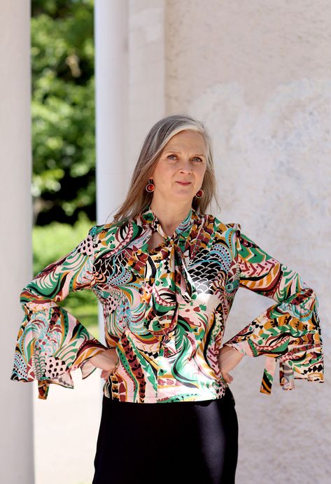 Patterned Collared Top With Abstract Print, Luxury Printed Patterned Blouse, Luxury Multicolor Floral Print Blouse, Vintage Long Sleeve Blouse With Abstract Print, Luxury Multicolor Abstract Print Blouse, Print And Pattern, Breton Stripes, Black Maxi Skirt, Stella Jean