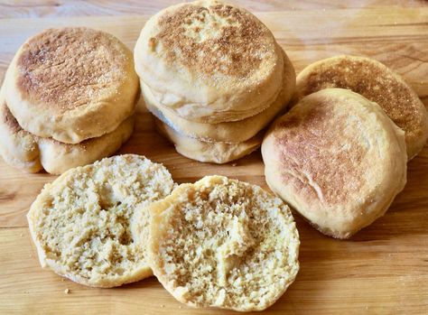 Whole Wheat English Muffin – Joby's Test Kitchen Whole Wheat English Muffin Recipe, Whole Grain Muffins, Grain Muffins, Whole Wheat English Muffins, English Muffin Recipes, Pork Salad, Dough Scraper, English Muffins, Seafood Soup