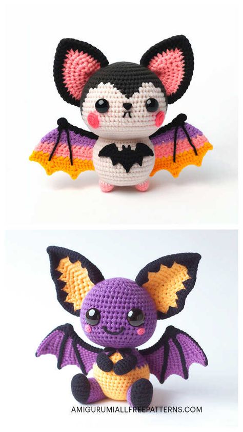 Crochet Gothic Doll Pattern Free, Free Crochet Patterns For Bats, Labrynth Crochet Patterns, Halloween Bat Crochet Patterns Free, Vampire Crochet Pattern Free, Crochet Halloween Bats Free Pattern, Crochet Bat Ears, Crochet Bats Amigurumi, Crochet Mothman Free Pattern