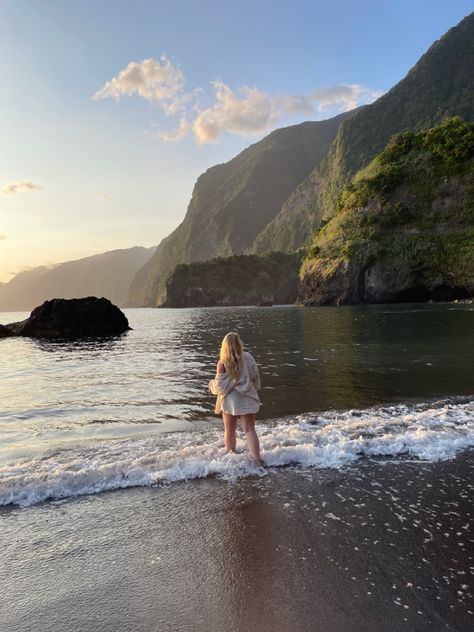 Seixal Beach on Madeira island Seixal Beach Madeira, Madeira Photoshoot, Madeira Photos, Madeira Aesthetic, Madeira Travel, Madeira Beach Florida, Watching The Sunrise, Funchal Madeira, Madeira Beach