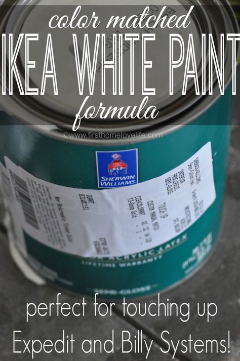 Finally! The perfect color matched formula for IKEA white paint! Perfect for touching up those Billy bookcases and Expedit systems! Expedit Hack, Ikea Paint, Display Collections, Billy Ikea, Billy Bookcases, Best Ikea Hacks, Ikea Desk Hack, Ikea White, Paint Cabinets White