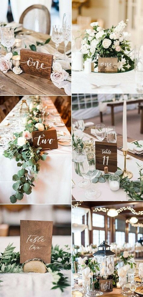 Wood Wedding Table, Wedding Table Number Ideas, Shabby Chic Wedding Table, Table Number Ideas, Wood Wedding Decorations, Wood Table Numbers Wedding, Diy Table Numbers, Wedding Reception Table Decorations, Number Ideas