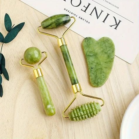 Gift 3 in 1 Jade Roller And Gua Sha Set Roller With Eye - Temu Gua Sha Set, Jade Face Roller, Facial Massage Roller, Facial Massage Tool, Eye Roller, Gua Sha Facial, Stone Massage, Face Roller, Jade Roller