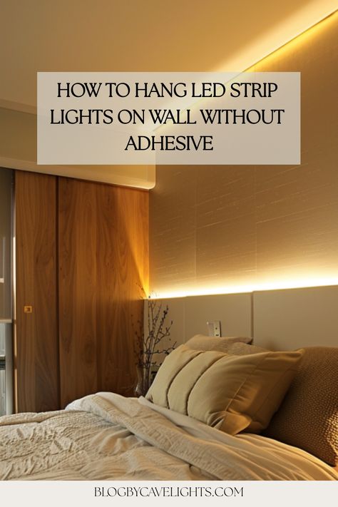 Discover the secret to achieving flawless LED light strip installations on your wall! 🔍 Explore our expert tips for creating stunning wall decor without the hassle of adhesive. Click to unlock your creativity! #LEDstrip #walldecorideas Bay Window Inspiration, Led Strip Lights Bedroom, Lights On Wall, Led Strip Lighting Ideas, Outdoor Kitchen Lighting, Installing Led Strip Lights, Wall String Lights, Led Lighting Bedroom, Headboard With Lights