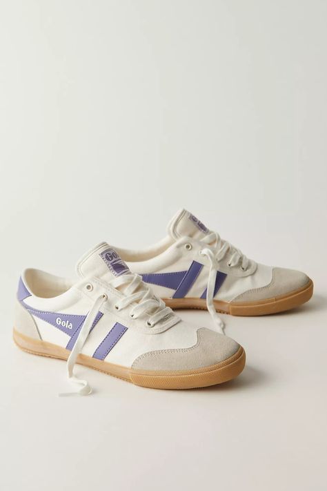 Gola Badminton Court Sneakers | Free People Gola Badminton, Sporty Wear, Badminton Court, Black And Black, White Lavender, Style Sneakers, White Clay, Classic Silhouette, Toe Designs