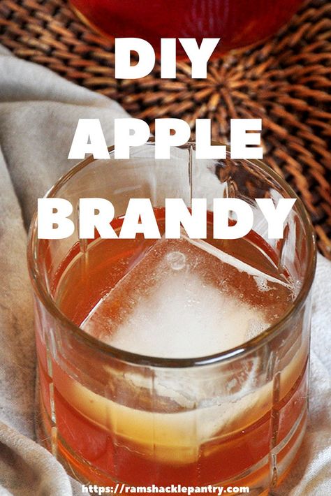 Make a beautiful Fall cocktail with this Homemade Apple Brandy recipe. Fall flavors that are reminiscent of Apple Pie and a smooth, sweet, sipping drink. #ramshacklepantry #applecocktail #fallrecipes #cinnamon #nutmeg Apple Brandy Recipe, Brandy Cocktail Recipes, Apple Brandy Cocktail, Mead Making, Brandy Recipe, Cooking Hobby, Homemade Liquors, Distilling Alcohol, Moonshine Recipe