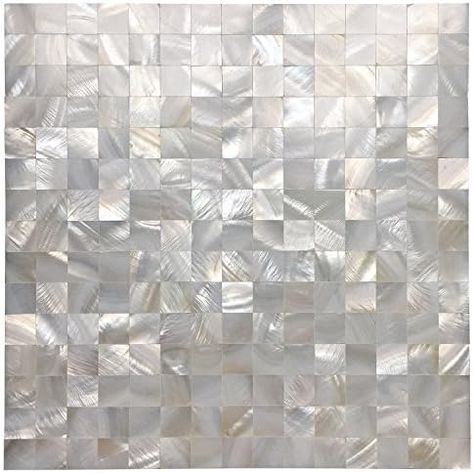 Art3d Peel and Stick Mother of Pearl Shell Mosaic Tile for Kitchen Backsplashes, 12" x 12" White (6 Pack) Mother Of Pearl Tile, Shell Mosaic Tile, Tile For Kitchen, Mosaic Backsplash Kitchen, Pearl Tile, Shell Mosaic, Kitchen Backsplashes, Glass Tiles, Ceiling Fan In Kitchen