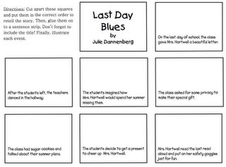 Free printable activity to go along with the "Last Day Blues" by Julie Danneburg (the same author as the First Day Jitters) Eoy Activities, Late Summer Nights, Teaching Freebies, School's Out For Summer, End Of Year Activities, Free Printable Activities, Classroom Freebies, I Love My Job, Primary Teaching