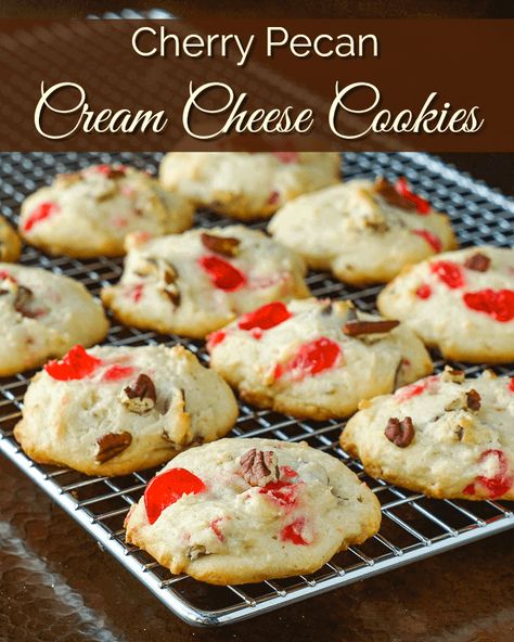 Cherry Treats, Cookies With Cherries, Heavenly Cookies, Drop Cookie, Cherry Cookies, Buttery Shortbread Cookies, Rock Recipes, Cake Cream, Pecan Cake