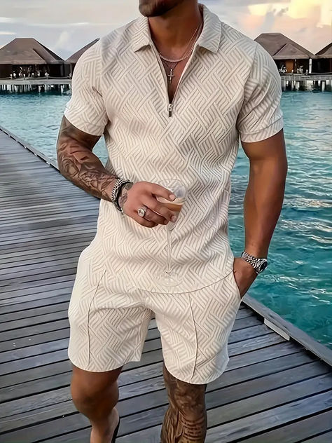 🛍️ 2pcs Men's Solid Full Digital Print Summer co ord set, Casual Style Zipper Lapel Short Sleeve Shirt And Matching Shorts Set, Summer Hawaiian Holiday
🎉 Coupon price[£10.09]
£69.69
-85%
👉 item link: https://temu.to/m/e9kwmj8g5hm Polo Suits, Temu App, Casual Suit, Mens Fashion Summer, Outfit Set, Short Sleeve Polo, Look Chic, Golf Shirts, Casual Outfit