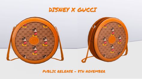 Disney x Gucci Set | SimmerKate on Patreon Gucci Decor, Sims 4 Decor, Sims 4 Challenges, Kids Purse, Gucci Purses, Gucci Tote Bag, New Mods, Gogo Boots, Gucci Tote