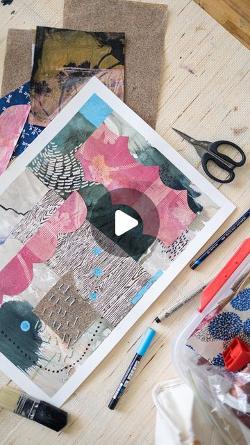 Laura Horn on Instagram: "3 mixed media approaches I love using to breathe new life into older pieces. 💫 P.S. Watch the full painting makeover on my latest YouTube video. ✂️🖊️🧵 ⠀ #paintingmakeover #mixedmediaart #carveouttimeforart #mixedmediatechniques #youtubeartist #collageart #markmaking #intuitiveart" Laura Horn, Youtube Artists, Mixed Media Techniques, Intuitive Art, Process Art, Mark Making, Color Swatches, Youtube Video, Mixed Media Art