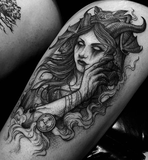 Lilith Tattoo, Tattoo On, Tattoo Ideas, Black And White, Tattoos, Hair, White, Black