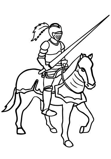 Knight Coloring Pages: Here are ten stunning knights themed coloring pages that the little fantasy lovers in your house will enjoy decorating. Knight Drawing, Knight On Horse, Horse Coloring Pages, Baby Drawing, Knight Armor, Medieval Knight, Horse Coloring, Coloring Pictures, Free Coloring Pages