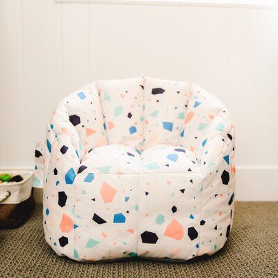 Kid Bean Bag Chair, Kids Chairs Comfy, Small Bean Bag Chair, Toddler Bean Bag, Kids Lounge Chair, Kids Bean Bag Chairs, Small Bean Bags, Terrazzo Print, Coffee In Hand