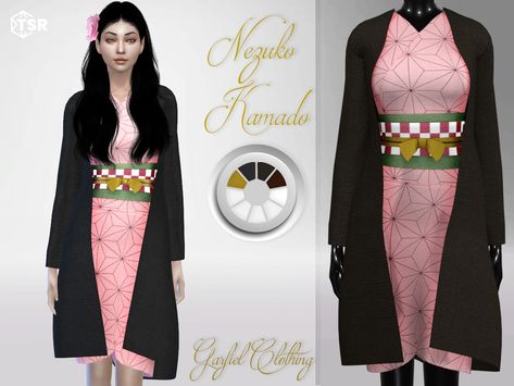 The Sims Resource - Nezuko Kamado Nezuko Sims 4 Cc, Kimono Sims 4 Cc, Sims 4 Demon Slayer Cc, Demon Slayer Sims 4 Cc, Sims 4 Cc Demon Slayer, Futuristic Dress, Masculine Clothing, Nezuko Cosplay, Cc Mods