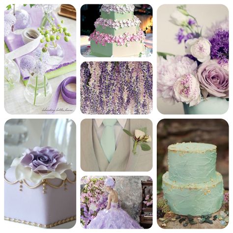 Mint, Lilac and Gold wedding colour scheme Lilac And Gold Wedding, Lilac Wedding Cake, Lilac Wedding Colors, Mint And Lilac, Lilac And Green, Hacienda Wedding, Gold Wedding Colors, Mint And Gold, Wedding Colours