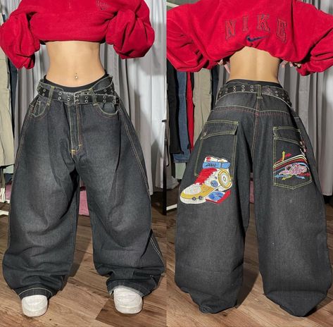 Baggy Jeans Women, Ropa Hip Hop, Retro Jeans, Jeans Y2k, High Waist Wide Leg Pants, Mode Jeans, Street Trends, Loose Jeans, Cargo Pants Women