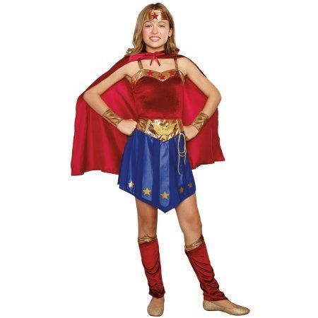 Wonder Cutie Tween Costume, Girl's, Size: Large, Multicolor Wonder Outfit, Target Outfits, Wonder Woman Dress, Knit Fabric Dress, Plus Size Halloween Costume, Woman Costume, Girls Long Sleeve Dresses, Super Hero Outfits, Wonder Woman Logo