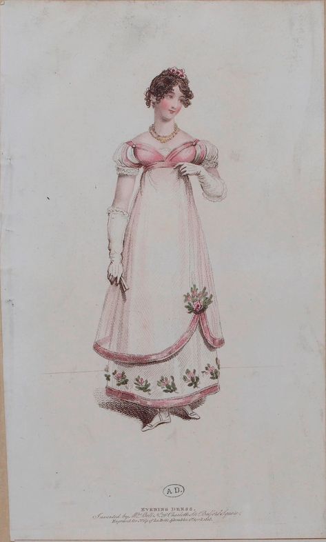 M5053MA_214X03X00039_L | Regency Fashion Plates | Flickr 1820 Fashion, Facts Images, Empire Fashion, Empire Outfit, Flowers Accessories, White Fan, Regency Era Fashion, Dress Empire Waist, Evening Gloves