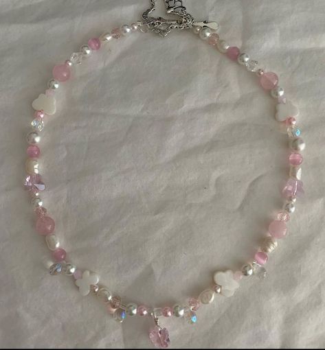 Pink Beaded Necklace Aesthetic, Beaded Jewelry Coquette, Pink Necklace Aesthetic, Coquette Necklaces, Bead Necklace Aesthetic, Coquette Bracelets, Coquette Jewelry, Classy Lifestyle, Nails Love