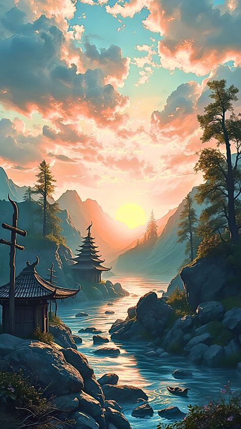 #fantasy #fantasyart #landscape #wallpaper Fantasy Aesthetic, Mountain Art, Landscape Wallpaper, Fantasy Landscape, Fantasy World, Fantasy Art, Art Inspiration, Art