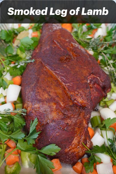 Want to impress your guests, then this smoked leg of lamb will do the trick. Smoked to perfection, the meat is tender, juicy and flavorful. Smoked Leg Of Lamb Recipes, Smoked Leg Of Lamb, Smoked Lamb, Beer Mustard, Lamb Leg Recipes, Lamb Dinner, Lamb Leg, Leg Of Lamb, Bbq Seasoning