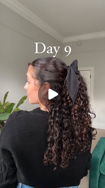 Curly Hair With Bow In Back, Curly Hairstyle With Bow, Bow Hairstyle Curly Hair, Curly Hair Bow Hairstyles, Curly Hair With Bow, Curly Hair Bow, Hairstyle With Bow, Curl Jelly, Smoothing Brush