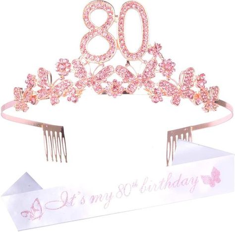 85th Birthday Decorations, 80th Birthday Party Decorations, 60th Birthday Decorations, Happy 80th Birthday, Birthday Tiara, Birthday Sash, 90th Birthday Gifts, Birthday Accessories, Happy 60th Birthday