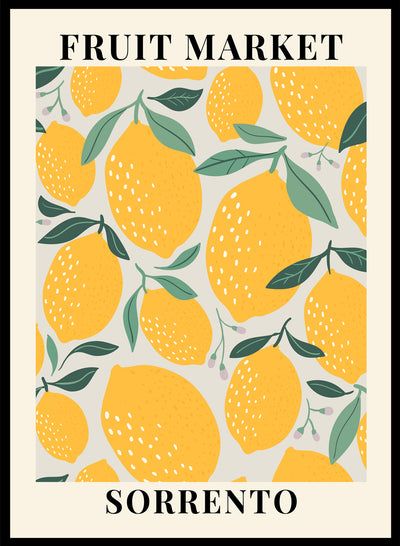 Sorrento Poster, Fruit Market Poster, Collage Room, Boho Chic Minimalist, Fruits Art, Fruits Design, Fruit Art Print, Trendy Art Prints, Fruit Market