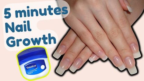 Grow Nails Fast, Nail Growth Remedies, Make Nails Grow, Nail Growth Faster, Grow Long Nails, Nail Growth Tips, Vaseline Original, Grow Nails Faster, Fast Nail