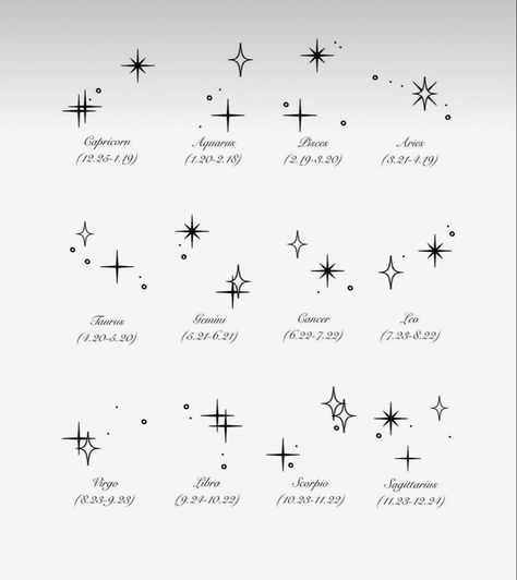 Small Tattoos For Beginner Artists, Astrology Stars Tattoo, Virgo Star Tattoo, Fine Line Tattoo For Kids, Funny Small Tattoos, Star Constellation Tattoo, Tattoo Names, Simple Compass Tattoo, Virgo Constellation Tattoo