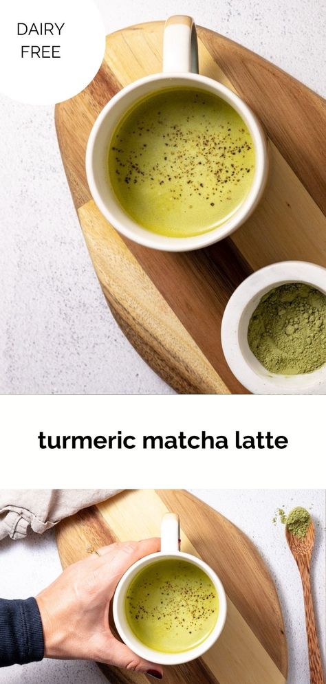 Matcha Shake, Matcha Drinks, Turmeric Drink, Healthy Beverages, Turmeric Recipes, Matcha Drink, Turmeric Latte, Vegan Drinks, Ginger And Cinnamon