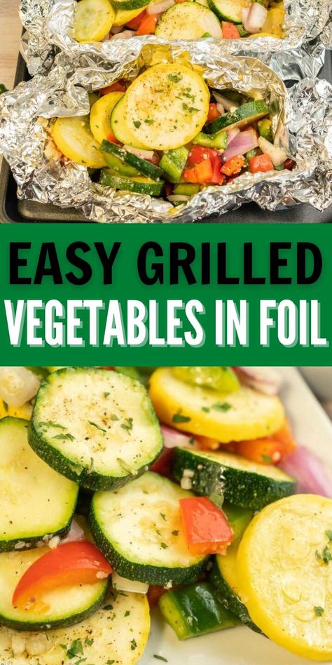 Grilled Vegetables in Foil Recipe - grillonadime.com Veggie Foil Packs For Grill, Grilled Veggies On The Grill In Foil, Grilled Vegetables On The Grill, Vegetables Platter, Grill Vegetables In Foil, Grilled Veggies Recipes, Vegetables On The Grill, Best Grilled Vegetables, Vegetables Grilled