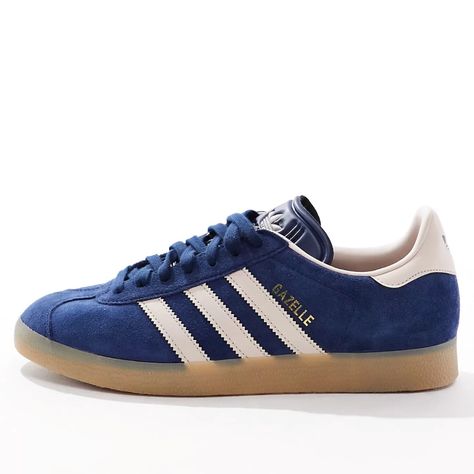 New With Tags! No Adidas Box Adidas Originals Gazelle Sneakers In Navy And Taupe Suede Upper Rubber Sole Navy Blue Blue Gazelle, Gazelle Adidas, Bday Wishlist, Shoes For School, Canada Fashion, Adidas Originals Gazelle, Adidas Sneakers Women, Adidas Shoes Women, Nike Tennis Dress