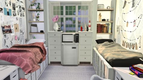 MODELSIMS4. • The Sims 4: Dorm Room Name: Dorm Room § 9.404 ... Sims 4 Dorm Room, Sims 4 Dorm, University Rooms, Lotes The Sims 4, Dorm Room Furniture, Sims 4 Beds, Muebles Sims 4 Cc, Sims 4 Bedroom, Dorm Furniture