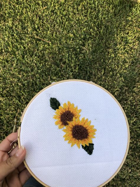 Sunflower Hand Embroidery, Hand Embroidery, Sunflower, Embroidery, Art