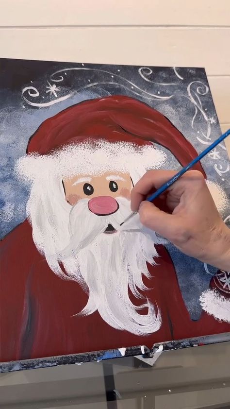 436K views · 1.1K reactions | [clip] Easy Santa Clause painting idea 🎨🎅 #santaclaus #easypainting #acrylicpainting #tutorials #paintingprocess #beginnerfriendly | Emily Seilhamer Art | Emily Seilhamer Art · Original audio How To Paint Santa Claus, Christmas Art Painting Acrylic Santa, Santa Clause Paintings, Emily Seilhamer Art, Easy Santa Painting, Diy Pumpkins Crafts, Santa Faces, Santa Paintings, Children Painting