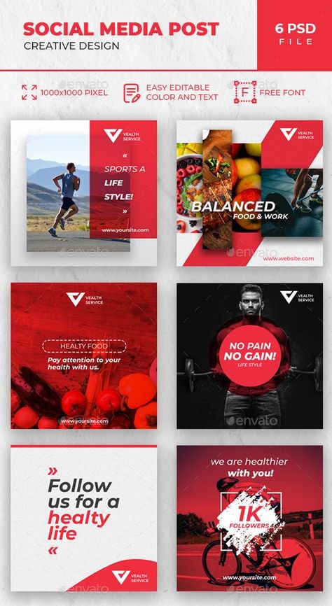 Instagram Social Media Pack - Templates PSD • Download Graphic Design Ideas, Instagram Promotion, Social Design, Beats Studio, Fb Ads, Web Elements, Social Media Poster, Social Media Pack, Social Media Design Inspiration